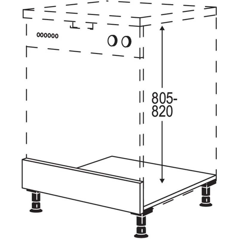 nobilia Geschirrspüler-Unterbau für Maxi-Höhe für Gerätehöhe: 805 bis 820 mm GSU60-M 60 cm