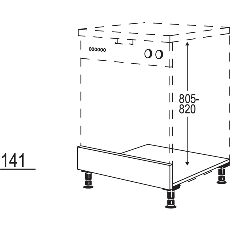 nobilia Geschirrspüler-Unterbau für Maxi-Höhe für Gerätehöhe: 805 bis 820 mm GSU60-M 60 cm