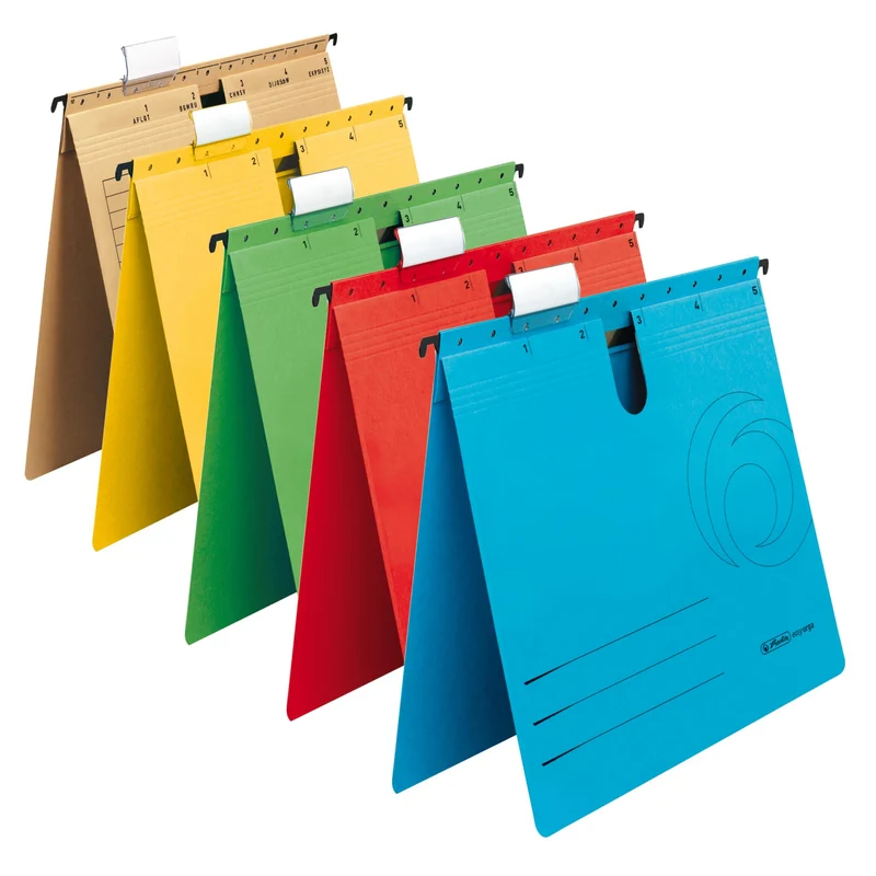Herlitz Hängehefter A4, Farben sortiert, 5 Stück, Hängeregister