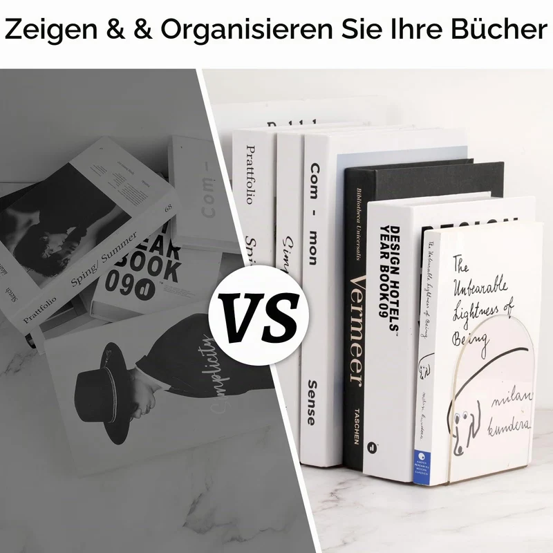 2Pcs Buchstütze Acryl, 100x100x130mm Buchstützen, Transparent Bücherhalter
