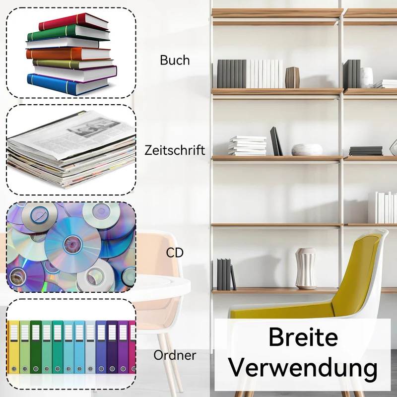 2Pcs Buchstütze Acryl, 100x100x130mm Buchstützen, Transparent Bücherhalter