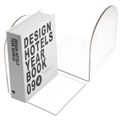 2Pcs Buchstütze Acryl, 100x100x130mm Buchstützen, Transparent Bücherhalter