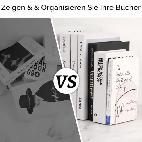 2Pcs Buchstütze Acryl, 100x100x130mm Buchstützen, Transparent Bücherhalter