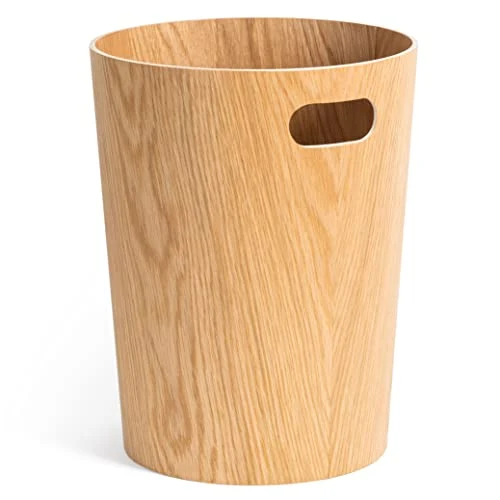 Kazai. Echtholz Papierkorb Börje | Moderner Holz Mülleimer für Büro, Kinderzimmer, Schlafzimmer u.m. | Eiche