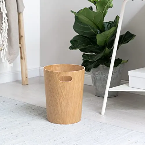Kazai. Echtholz Papierkorb Börje | Moderner Holz Mülleimer für Büro, Kinderzimmer, Schlafzimmer u.m. | Eiche