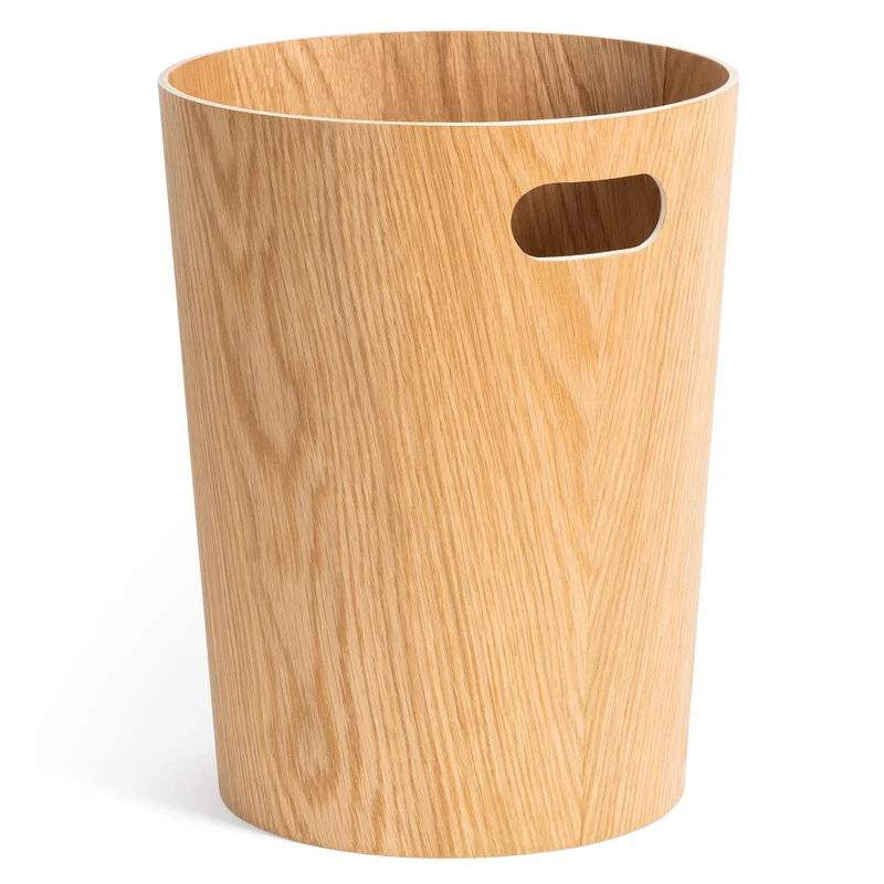 Kazai. Echtholz Papierkorb Börje | Moderner Holz Mülleimer für Büro, Kinderzimmer, Schlafzimmer u.m. | Eiche