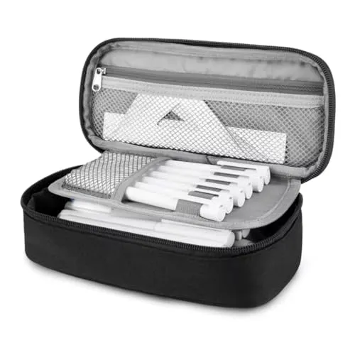 wonsar Federmäppchen Mäppchen Federtasche Etui 4 Fach Federmäppchen Mädchen Jungen Teenager Schlamppermäppchen für Schule & Büro