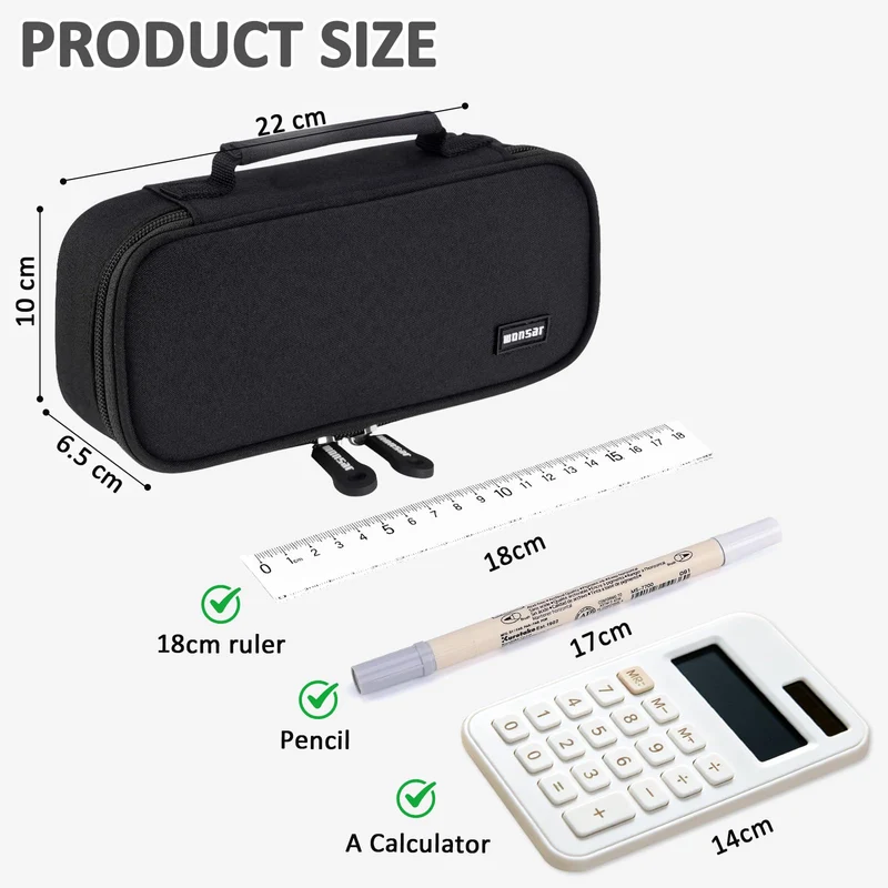 wonsar Federmäppchen Mäppchen Federtasche Etui 4 Fach Federmäppchen Mädchen Jungen Teenager Schlamppermäppchen für Schule & Büro