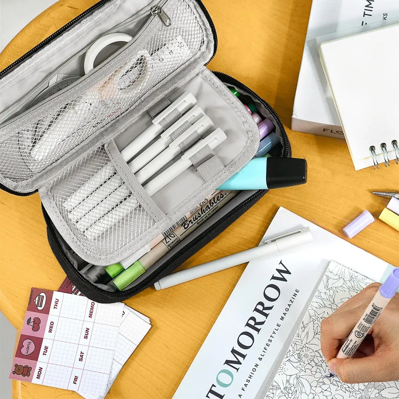 wonsar Federmäppchen Mäppchen Federtasche Etui 4 Fach Federmäppchen Mädchen Jungen Teenager Schlamppermäppchen für Schule & Büro