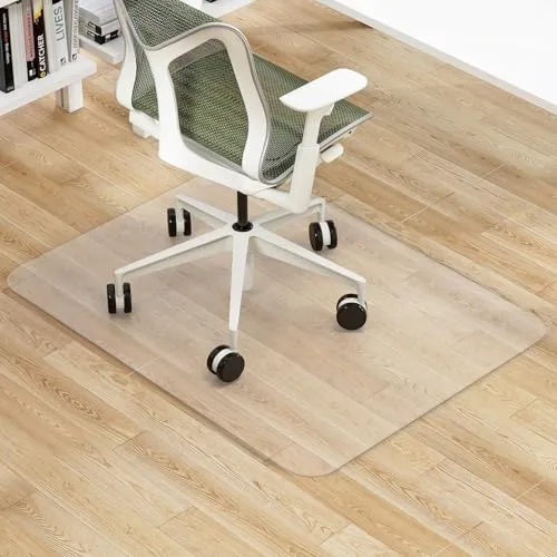 LIFEZEAL Bodenschutzmatte, Bodenunterlage Bürostuhl Unterlage, Fussbodenschutz Transparent, Schreibtischunterlage Stuhlunterlage für Hartböden (Transparent, 180 x 160 cm)