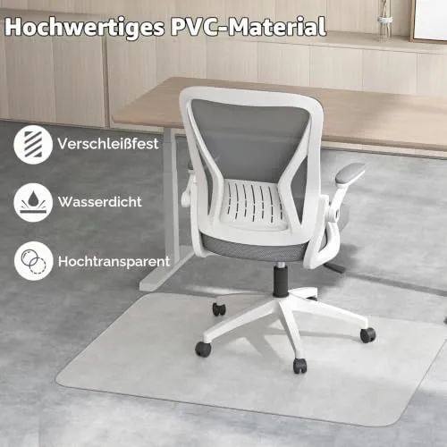 LIFEZEAL Bodenschutzmatte, Bodenunterlage Bürostuhl Unterlage, Fussbodenschutz Transparent, Schreibtischunterlage Stuhlunterlage für Hartböden (Transparent, 180 x 160 cm)