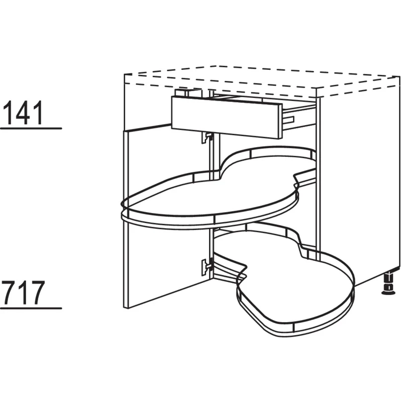 nobilia Maxi-Eckschrank mit Schwenkauszug UESA90-45-M
