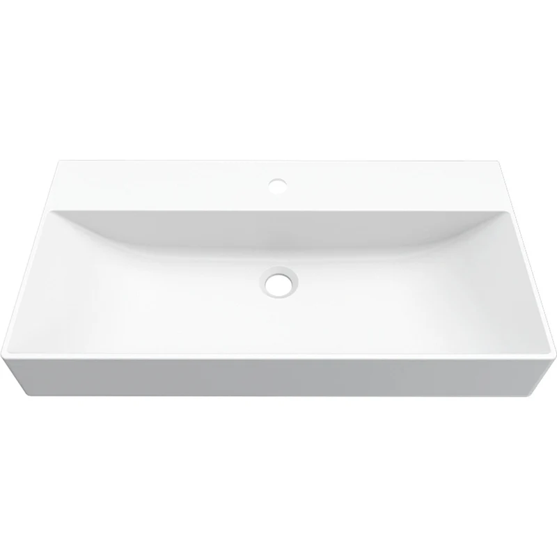 ELLECI: Aufbauwaschtisch PURO 80, Duratek®, ohne Überlauf, Weiß matt 87826 80 cm