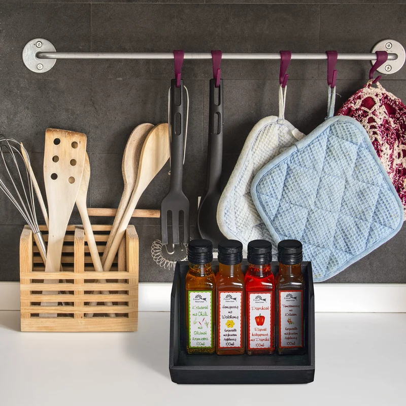 Relaxdays Schreibtischorganizer, 1 Fach, Bambusbox stapelbar, anthrazit
