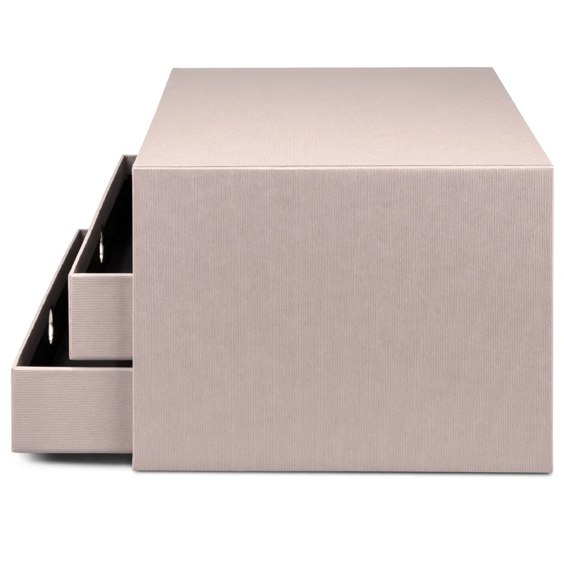 Rössler SOHO 3er Schubladenbox A4 aus Papier | Büro Organizer Schreibtisch| Schubladen Organizer Büro Zubehör & Bürobedarf | Schreibtisch Organizer Box | 34 x 25 x 19 cm | 1 Stück | Farbe: Powder