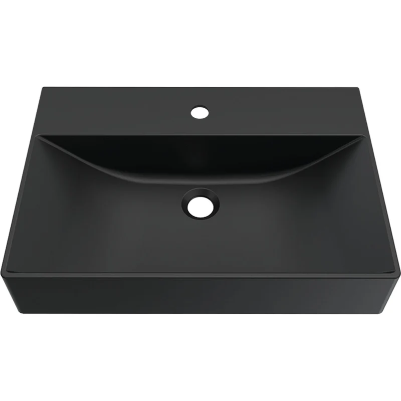 ELLECI: Aufbauwaschtisch PURO 60, Duratek®, ohne Überlauf, Schwarz matt 87825 60 cm