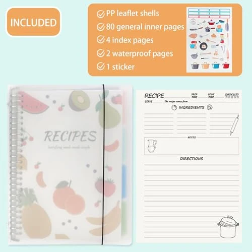 Blanko-Rezept-Tagebuch,Blanko-Rezept-Tagebuch-Notizbuch A4