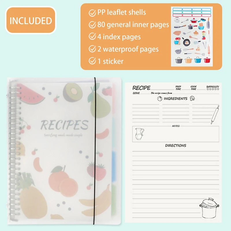 Blanko-Rezept-Tagebuch,Blanko-Rezept-Tagebuch-Notizbuch A4