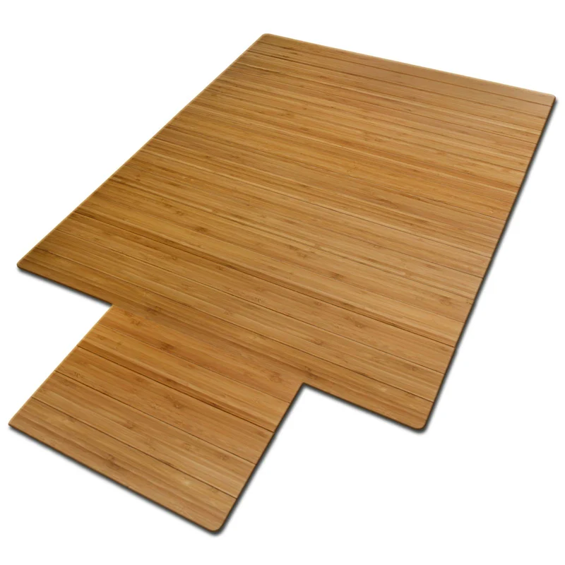 Floordirekt Bambus-Bodenschutzmatte für Hartböden und Teppich | Mit Filz-Unterfütterung | Gumminoppen für festen Halt | Aus natürlichem Bambus | 2 Farben (90 x 120 cm, Hell - mit Lippe)
