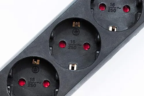 Meister Steckdosenleiste 3-Fach - 3er Set - 1,4 m Kabel - schwarz - Kunststoffleitung - IP20 Innenbereich, Steckerleiste, Mehrfachsteckdose, Tischsteckdose, Tido 3-Fach, 7430790