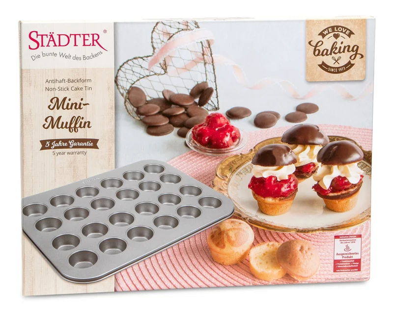 Städter 'WE-LOVE-BAKING Mini-Muffin 35 x 27 cm Silber'