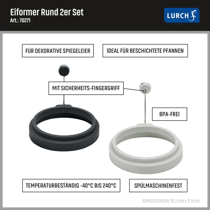 LURCH 'Eierformer Rund 2er Set light-/iron grey'