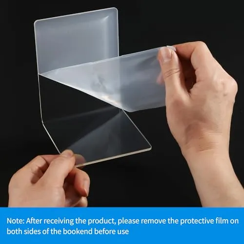 6 Stück Transparente Buchstützen aus Acryl,Buchstützen-Set mit rutschfesten Aufklebern.Geeignet für Schreibtischorganisation, transparente Dekoration, Fotodisplay.