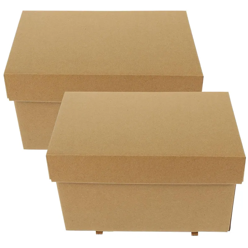 Papier Aufbewahrungsboxen 2 Stück-pack Hohe Haltbarkeit Große Kapazität mit Deckel Stilvolles Design zur Ordentlichen Ablage für Büro und Schule