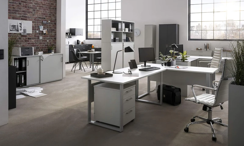 Büroschrank Denver, 701497, Lichtgrau, ca. 80,2 x 41 x 84,2 cm