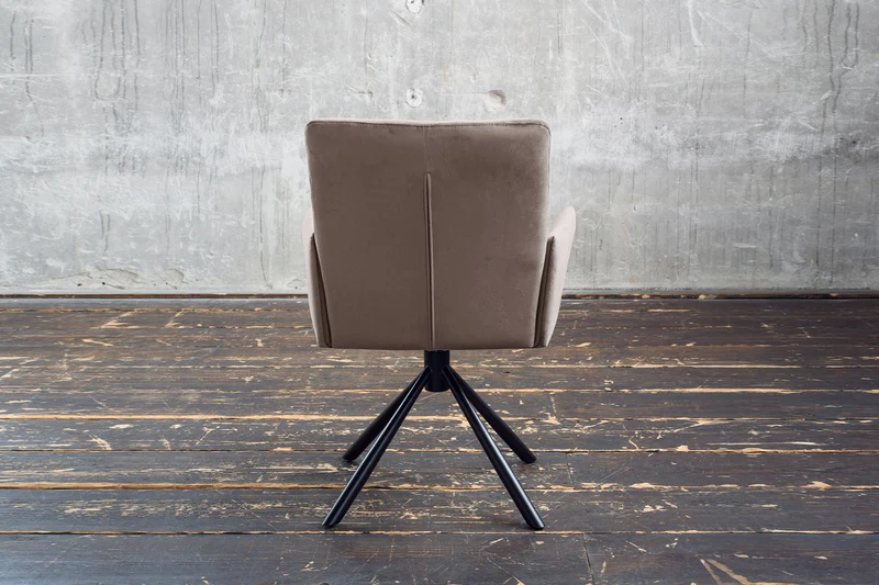 KAWOLA Esszimmerstuhl KYRA Drehstuhl Velvet taupe