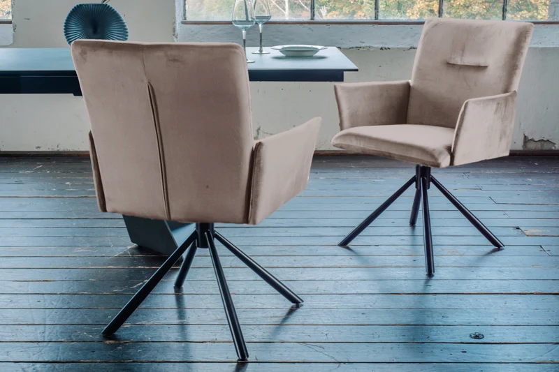 KAWOLA Esszimmerstuhl KYRA Drehstuhl Velvet taupe