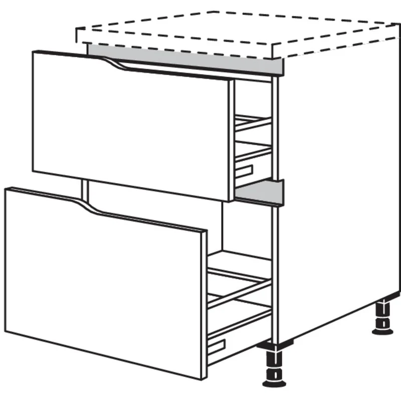 nobilia XL-Abschluss-Auszugschrank Curve NU2AAC60-X 60 cm