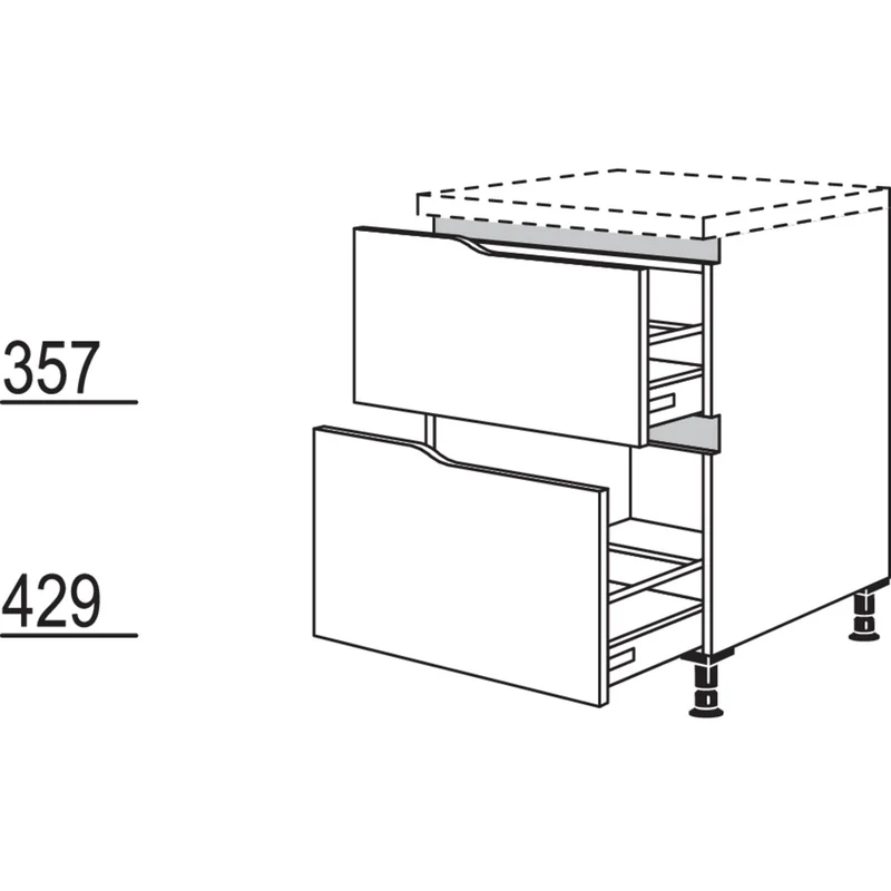 nobilia XL-Abschluss-Auszugschrank Curve NU2AAC60-X 60 cm