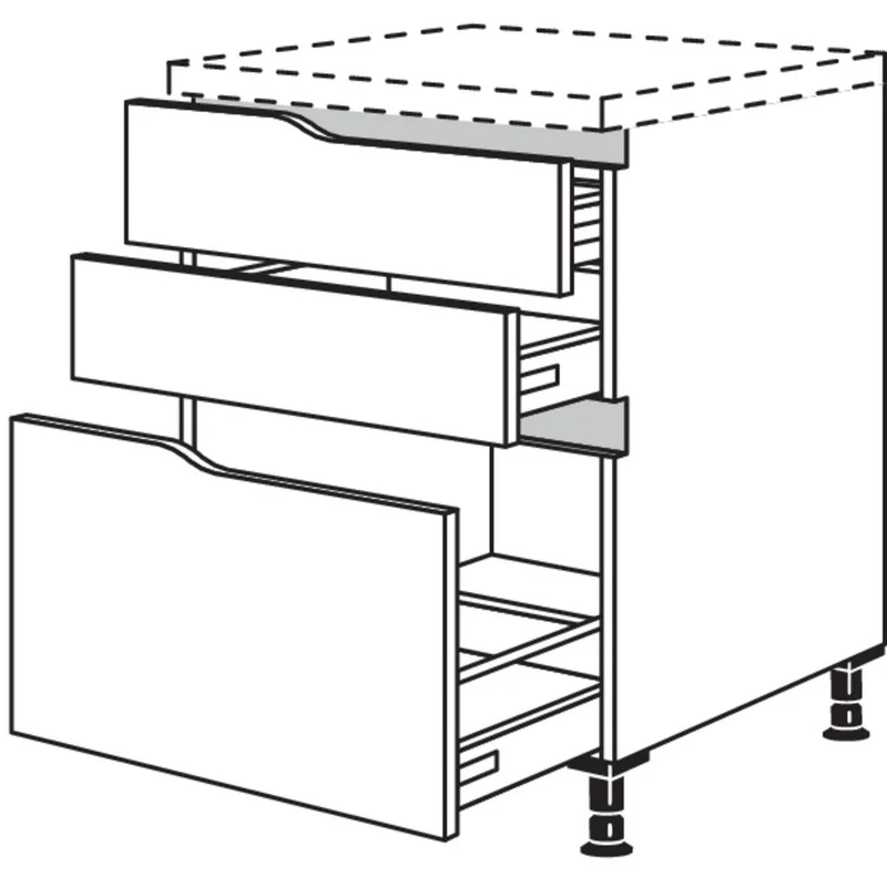 nobilia XL-Abschluss-Auszugschrank Curve NU2SAAC60-X 60 cm