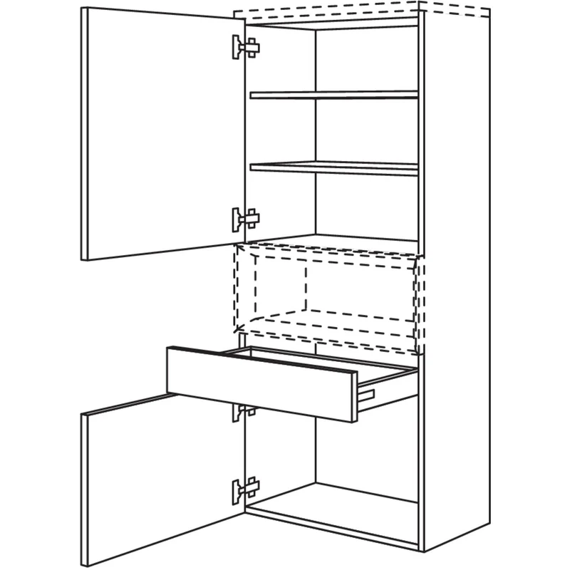 nobilia Midischrank für Regaleinsatz Case BMSC50-158 50 cm