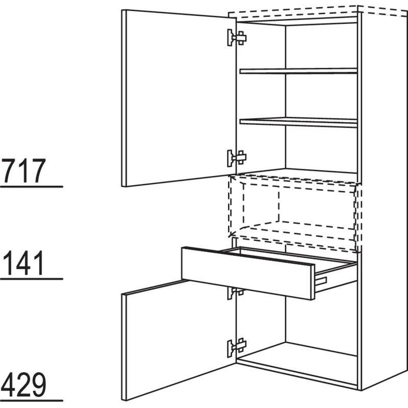 nobilia Midischrank für Regaleinsatz Case BMSC30-158 30 cm