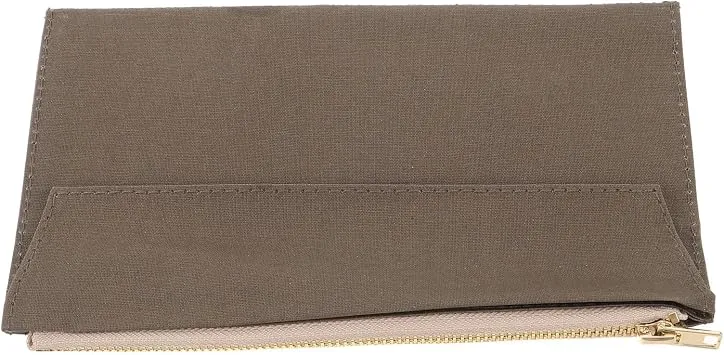 Toddmomy Canvas Reißverschlusstasche für Reisetagebücher: kleiner Notizbuchhalter, Notizbuchhülle für Feldnotizen, Schreibwaren, Büro, olivgrün