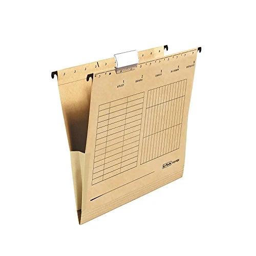 Herlitz 10843373 Hängetasche mit Leinenfröschen, A4, braun (50 Stück) (Hängetasche, Braun, 50 Stück)