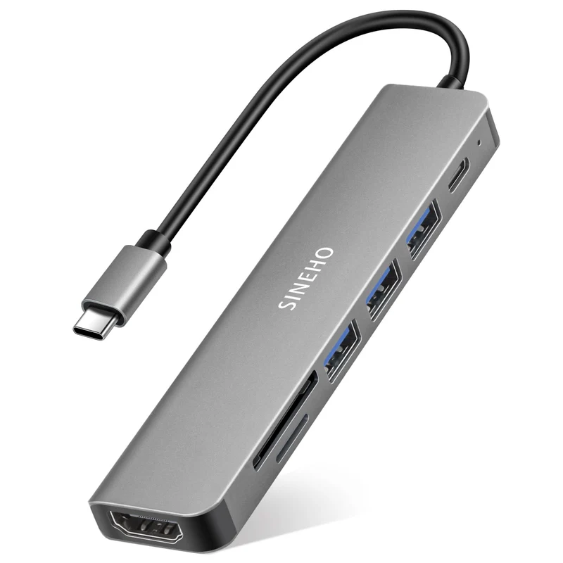 7-in-1 USB C Hub HDMI 4K SD/TF-Kartenleser