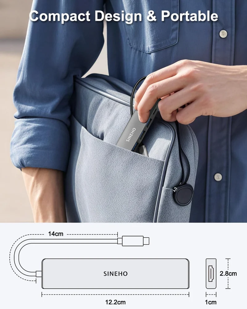 7-in-1 USB C Hub HDMI 4K SD/TF-Kartenleser