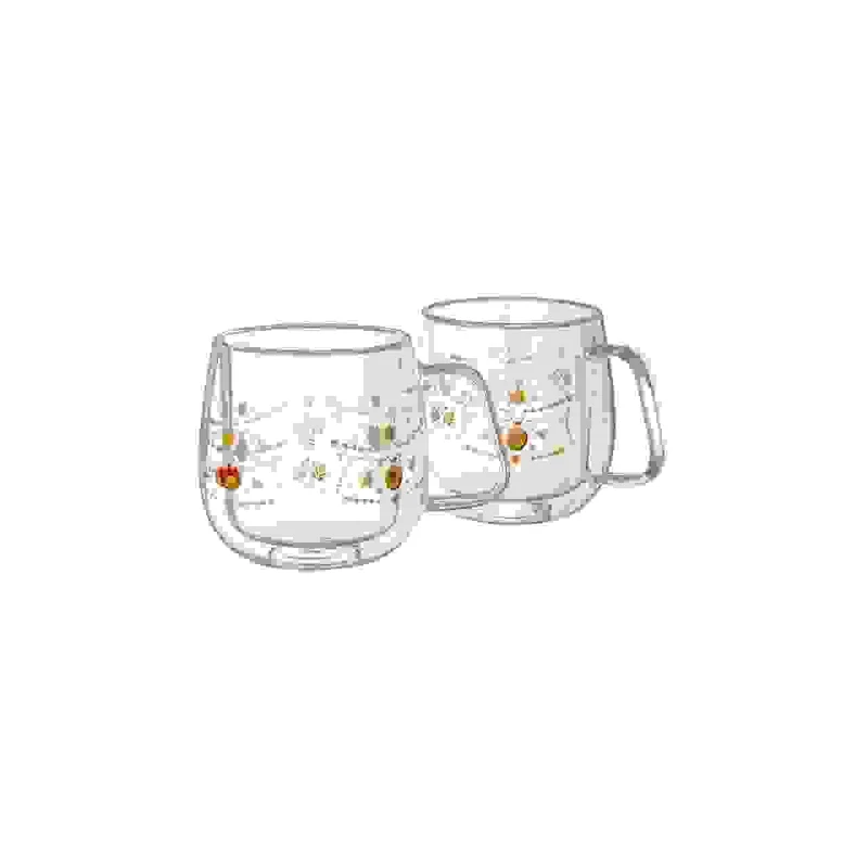 Glas dekoriert, Set 2Becher doppelw., Hutschenreuther 2025