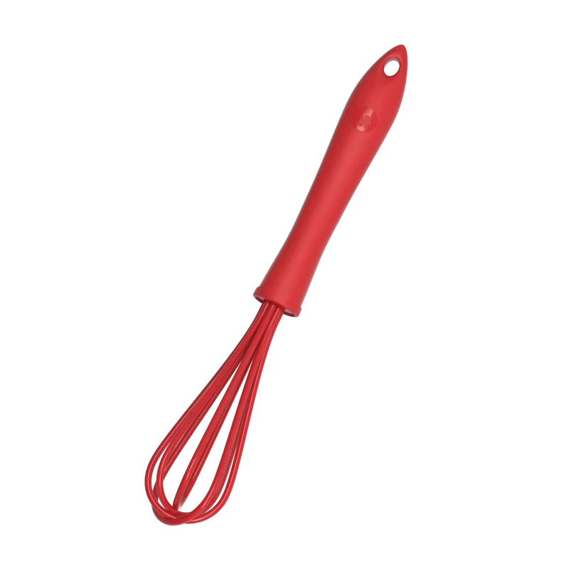 Schneebesen 19cm, KochBlume, Silikon, Edelstahl, Kunststoff, rot