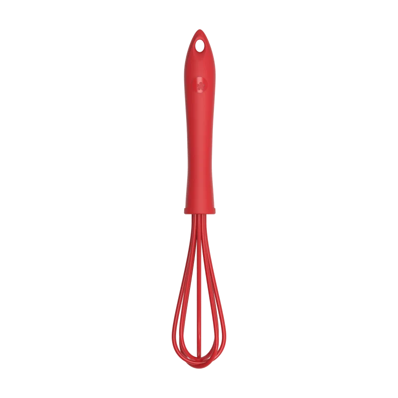 Schneebesen 19cm, KochBlume, Silikon, Edelstahl, Kunststoff, rot