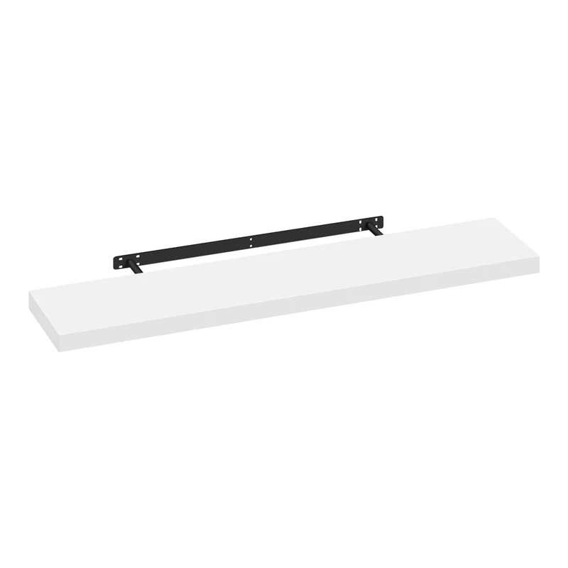 eSituro Wandregal, schwebendes Regal für Wandmontage, Schweberegal Hängeregal Wandbrett im Wohnzimmer Schlafzimmer Küche Badezimmer, weiß modern, MDF, 100x3,8x22,9 cm