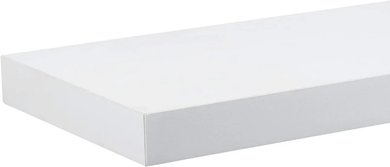 eSituro Wandregal, schwebendes Regal für Wandmontage, Schweberegal Hängeregal Wandbrett im Wohnzimmer Schlafzimmer Küche Badezimmer, weiß modern, MDF, 100x3,8x22,9 cm