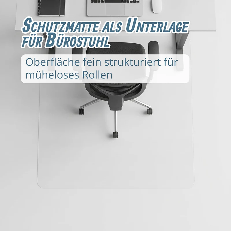 Relaxdays Bodenschutzmatte Bürostuhl, Bodenunterlage Laminat, Parkett, rutschfest, Verschiedene Größen, transparent