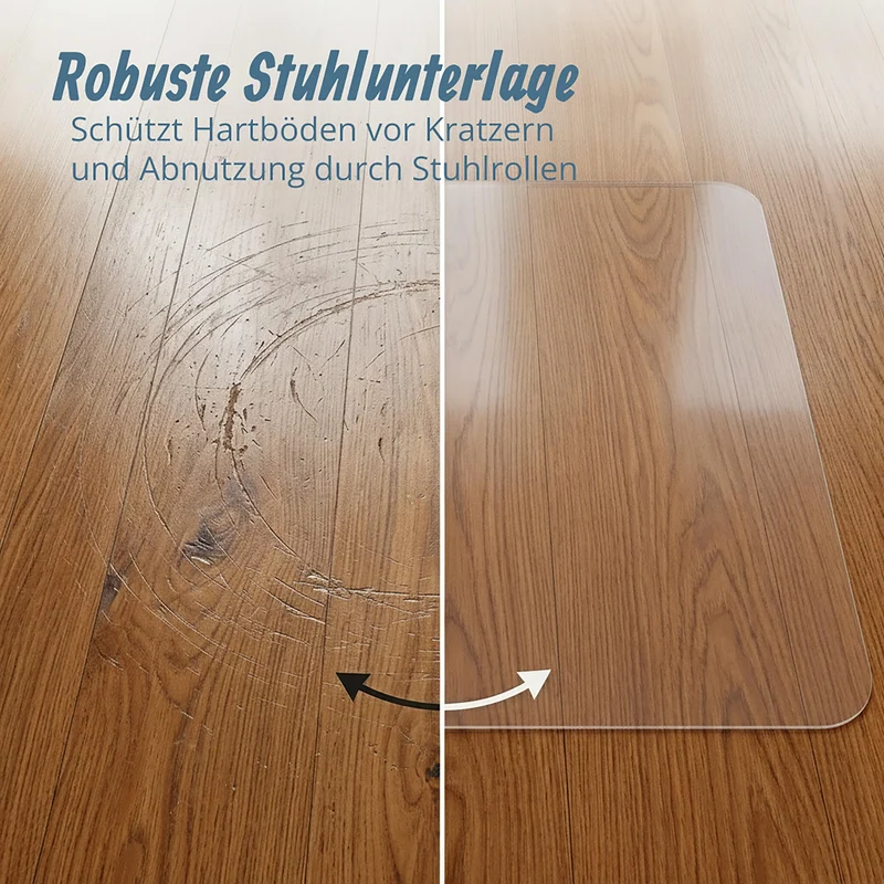 Relaxdays Bodenschutzmatte Bürostuhl, Bodenunterlage Laminat, Parkett, rutschfest, Verschiedene Größen, transparent