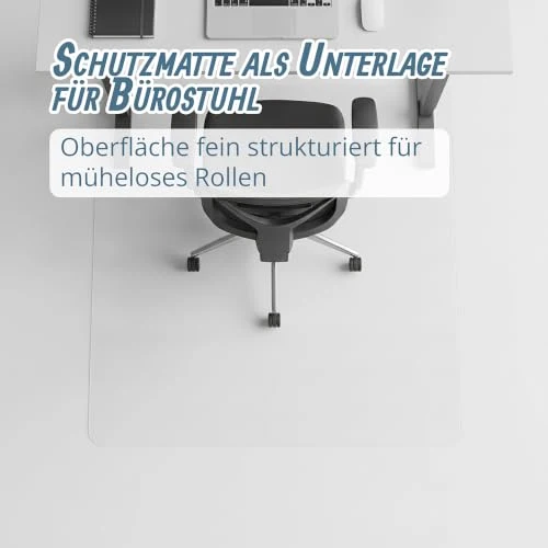 Relaxdays Bodenschutzmatte Bürostuhl, Bodenunterlage Laminat, Parkett, rutschfest, Verschiedene Größen, transparent