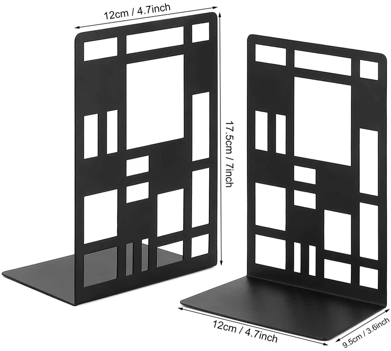 6 Stück Buchstütze Metall Buchstützen Bücherständer Geometrischer