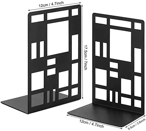 6 Stück Buchstütze Metall Buchstützen Bücherständer Geometrischer